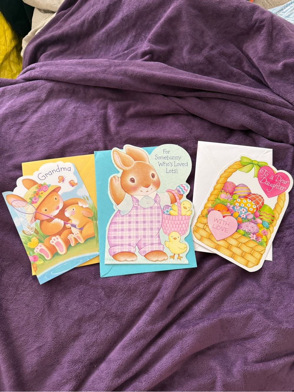 Easter Bunny Greeting Card Set - Pastel Bunnies & Basket